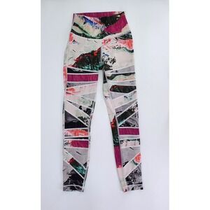 Lululemon Womens High Times Multicolor Marble Print Capri Leggings $88 Size 4
